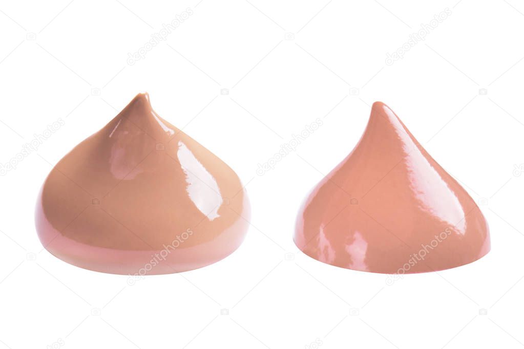 Makeup Liquid Foundation drops isolated on white background