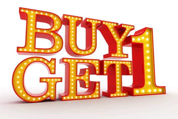 Buy one get one Free Broadway style light bulb alphabet 3d  on white background
