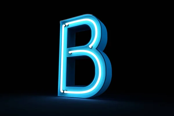 Neon Light Alphabet Rendering — Stock Photo, Image