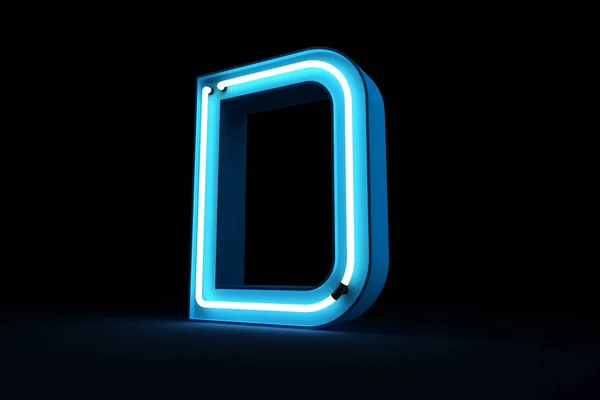 Neon Luce Alfabeto Rendering — Foto Stock