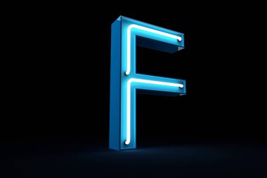 Neon ışık alfabe 3d render