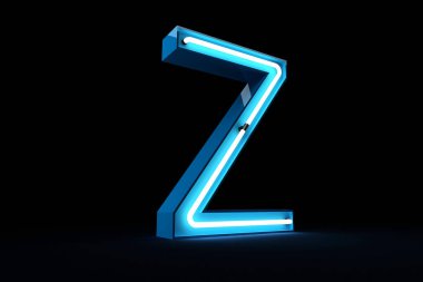 Neon ışık alfabe 3d render