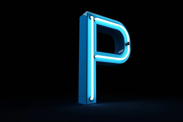 Neon Licht Alphabet Darstellung — Stockfoto