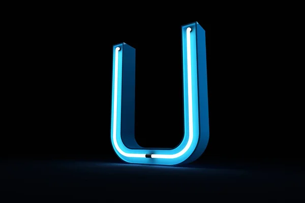 Neon Light Alphabet Rendering — Stock Photo, Image