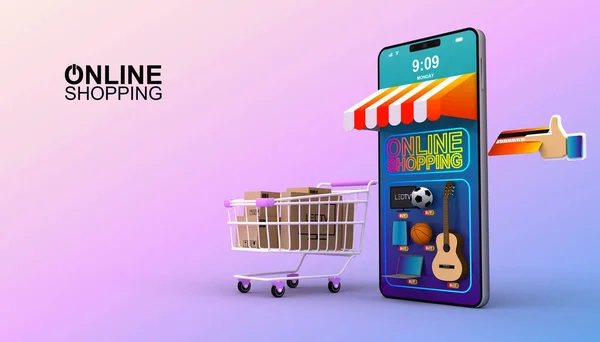 Çevrimiçi Alışveriş, Mobil Uygulama, 3D resimleme