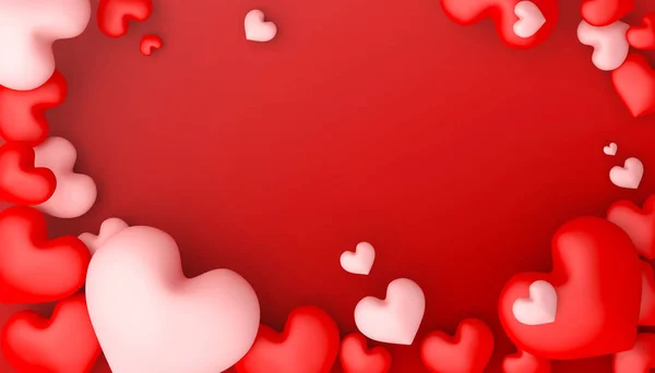 Dia Dos Namorados Conceito Fundo Cartão Amor Renderização — Fotografia de Stock