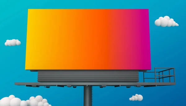 Billboard Blank Outdoor Advertising Colorful Background Clipping Paths Rendering — Stock Photo, Image