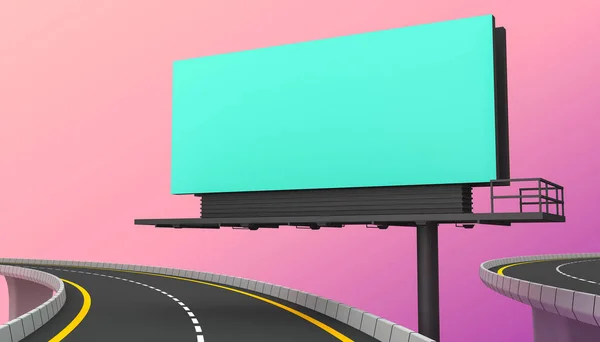 Billboard Blank Outdoor Advertising Colorful Background Clipping Paths Rendering — Stock Photo, Image