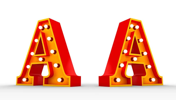 Rotes Alphabet Glühbirne Rendering Auf Weißem Hintergrund Mit Clipping Pfad — Stockfoto