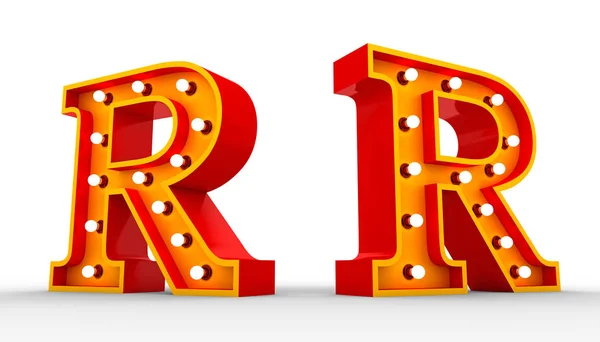 Red Alphabet Light Bulb Rendering White Background Clipping Path Ready — 스톡 사진