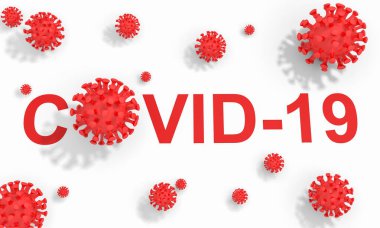 Mikroskop altında Covid-19 Corona virüsü salgını, yüzen patojen solunum gribi covid virüs hücreleri, akciğer hasarı virüsü, 3 boyutlu resimleme arka planı.