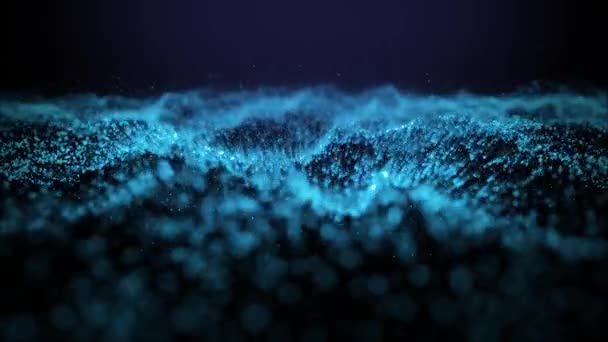 Abstract Wave Light Particles Background Shine Dot Wave Bokeh Particelle — Video Stock