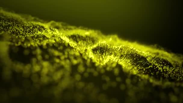 Luz Onda Abstracta Partículas Fondo Onda Shine Dot Bokeh Partículas — Vídeos de Stock