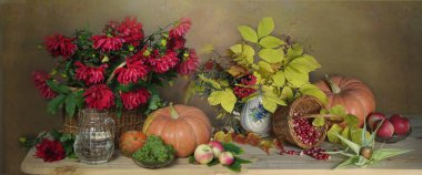 Meyve, sebze ve meyveleri sonbahar panorama .