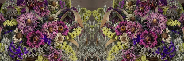 乾燥した花の花のパノラマ. — ストック写真