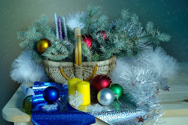 Neujahr Und Weihnachten Festlicher Gruß — Stockfoto