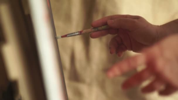 Sanatçı resim fırçası — Stok video