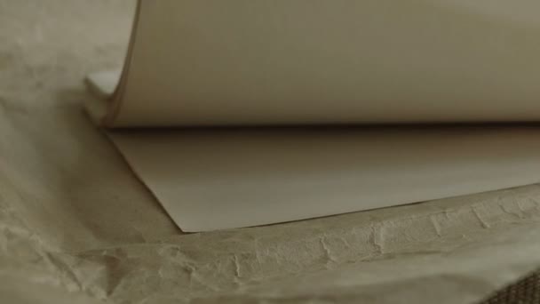 Rolando através da pilha de folhas de papel — Vídeo de Stock