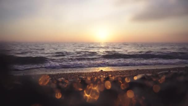Красивый тропический пляж на закате — стоковое видео