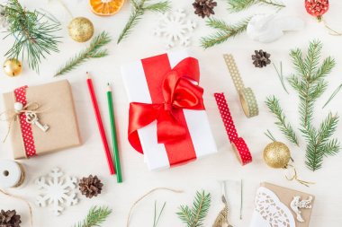 Rahat vintage kış tatil Noel kompozisyon tonda