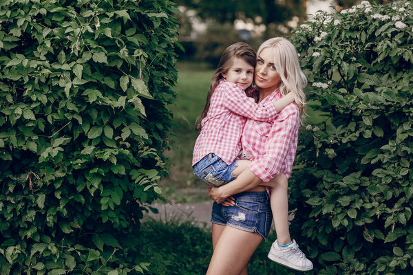 young family mother and daughter