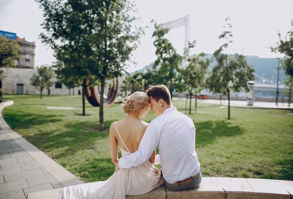 Giorno del matrimonio a Budapest — Foto Stock