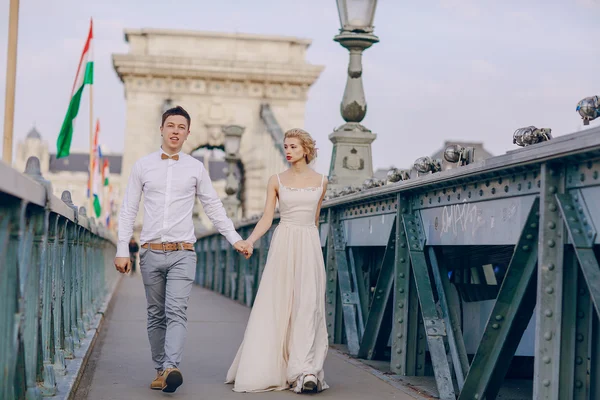 День весілля в Будапешті — стокове фото