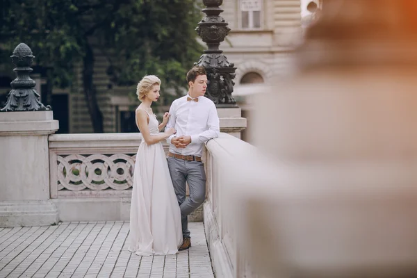 Wedding day in Budapest — Stock Photo, Image