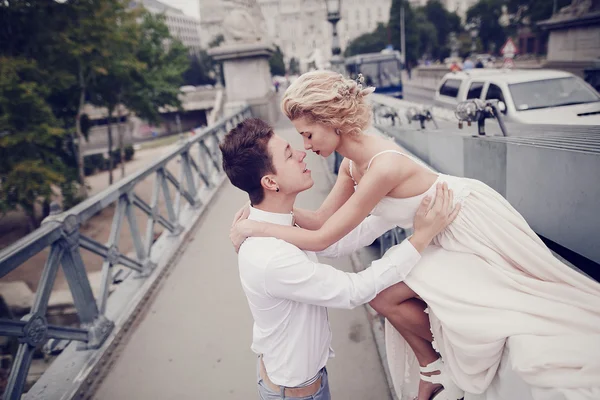 Hochzeitstag in Budapest — Stockfoto