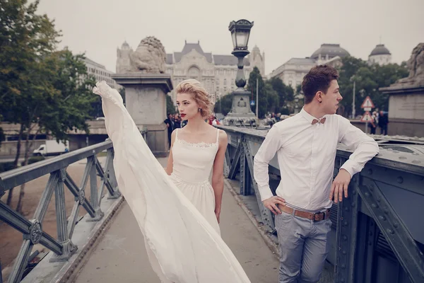 Wedding day in Budapest — Stock Photo, Image