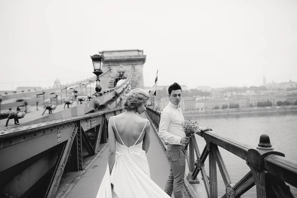 Giorno del matrimonio a Budapest — Foto Stock