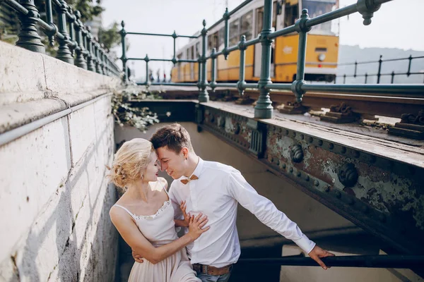 Wedding day in Budapest — Stock Photo, Image