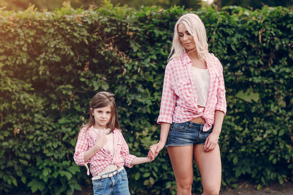 young family mother and daughter