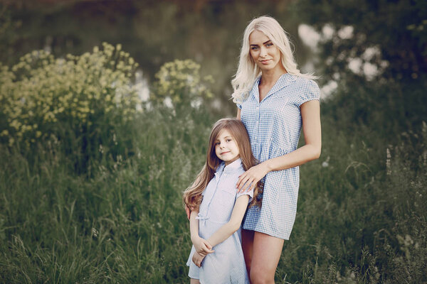 mom and daughter outside