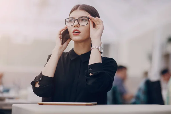 Beautiful brunette with glasses — Stock Photo, Image