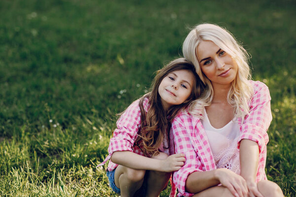 young family mother and daughter
