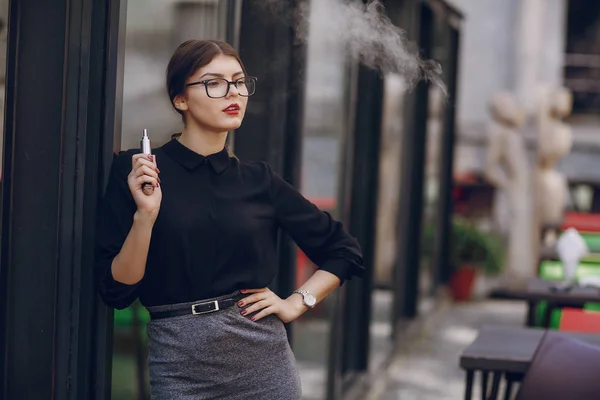 Beautiful brunette with glasses — Stock Photo, Image