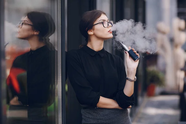 Beautiful brunette with glasses — Stock Photo, Image