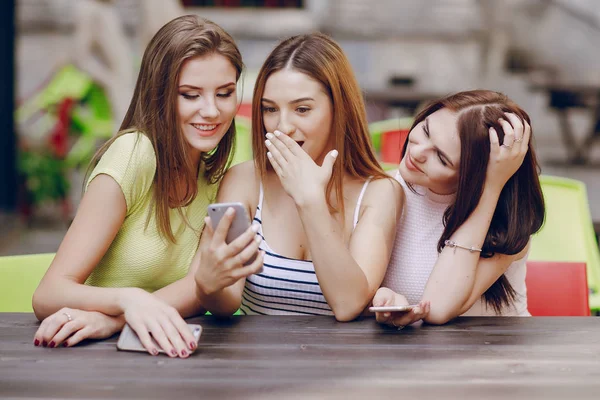 Beautiful girls on the street — Stock Photo, Image