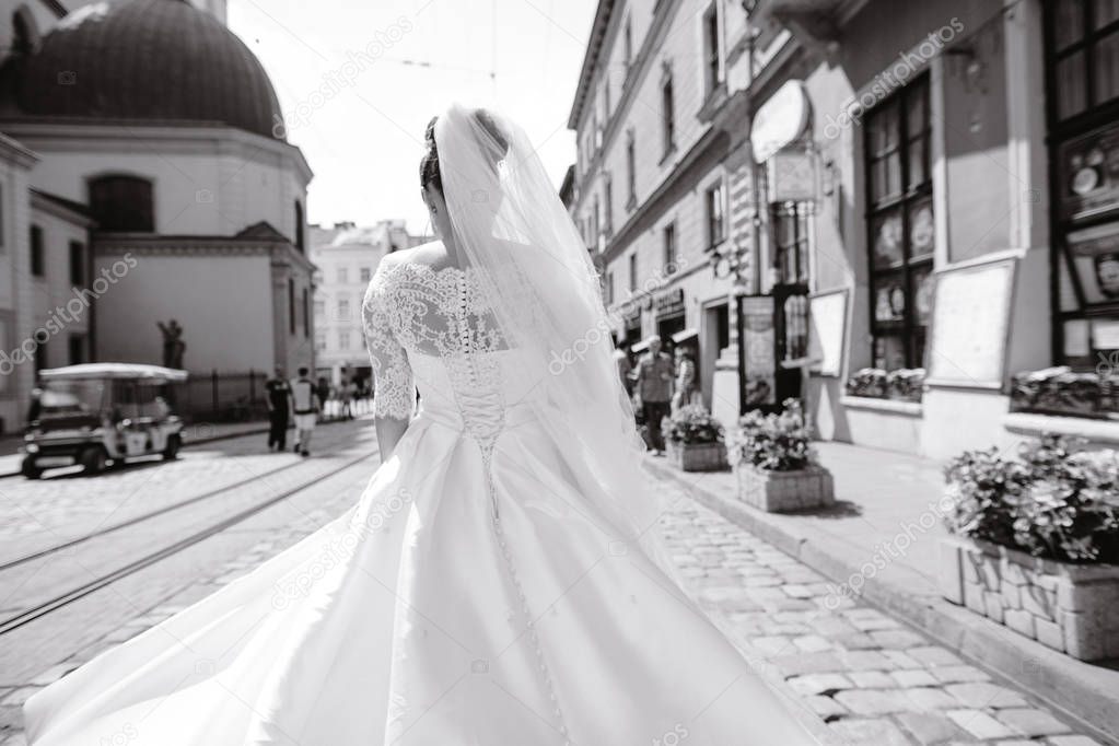 bride in white dress