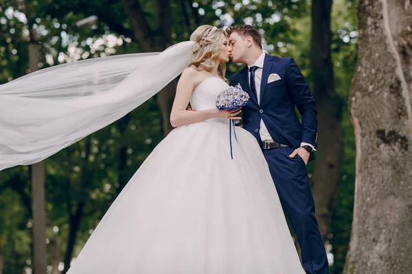 Pareja de boda Parque — Foto de Stock