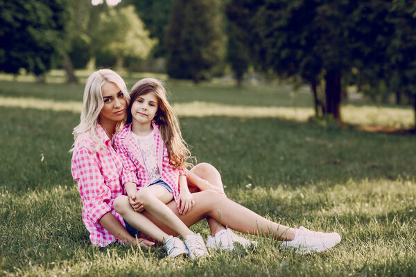 young family mother and daughter