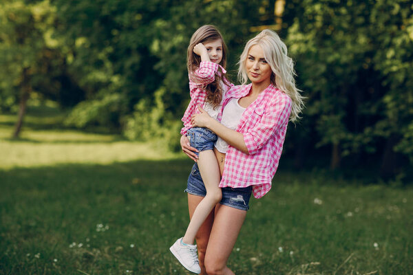 young family mother and daughter