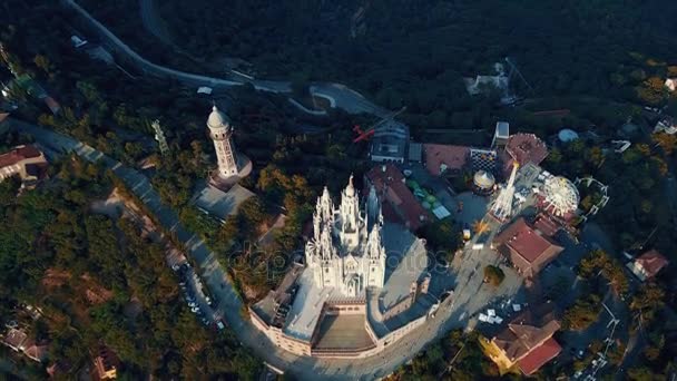 Tibidabo mountain, Barcelona, Catalonia, Spain. — Stok video