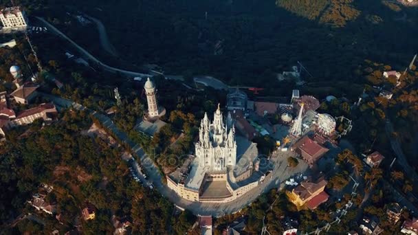 Tibidabo mountain, Barcelona, Catalonia, Spain. — 图库视频影像