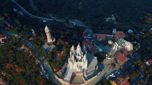 Montanha Tibidabo, Barcelona, Catalunha, Espanha . — Vídeo de Stock