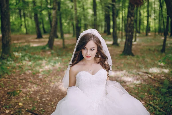 Nevěsta v lese — Stock fotografie