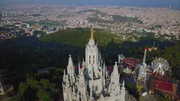 Tibidabo mountain, Barcelona, Catalonia, Spain. — ストック動画