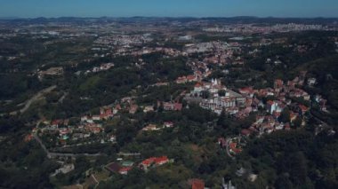 Drone dağın Pena National Palace romantik Sintra