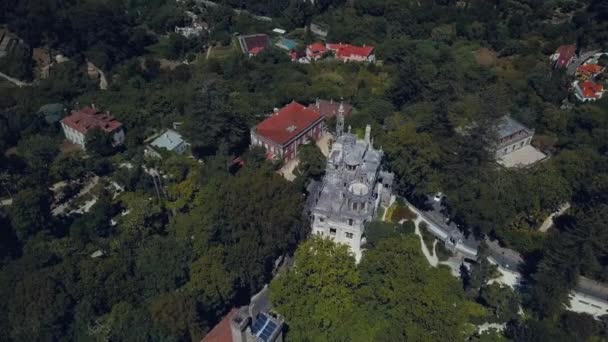 Drone Mountaintop Pena National Palace Romantique Sintra — Video